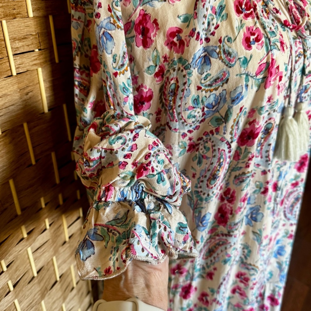 Floral print oversized VICI tiered maxi dress XL / XXL - Picture 4 of 13